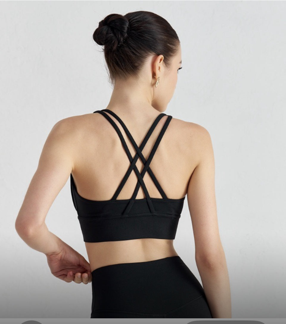 Hélène Fit Women - Top WX4877 Nude Dress Feel Cross Back Sports Bra