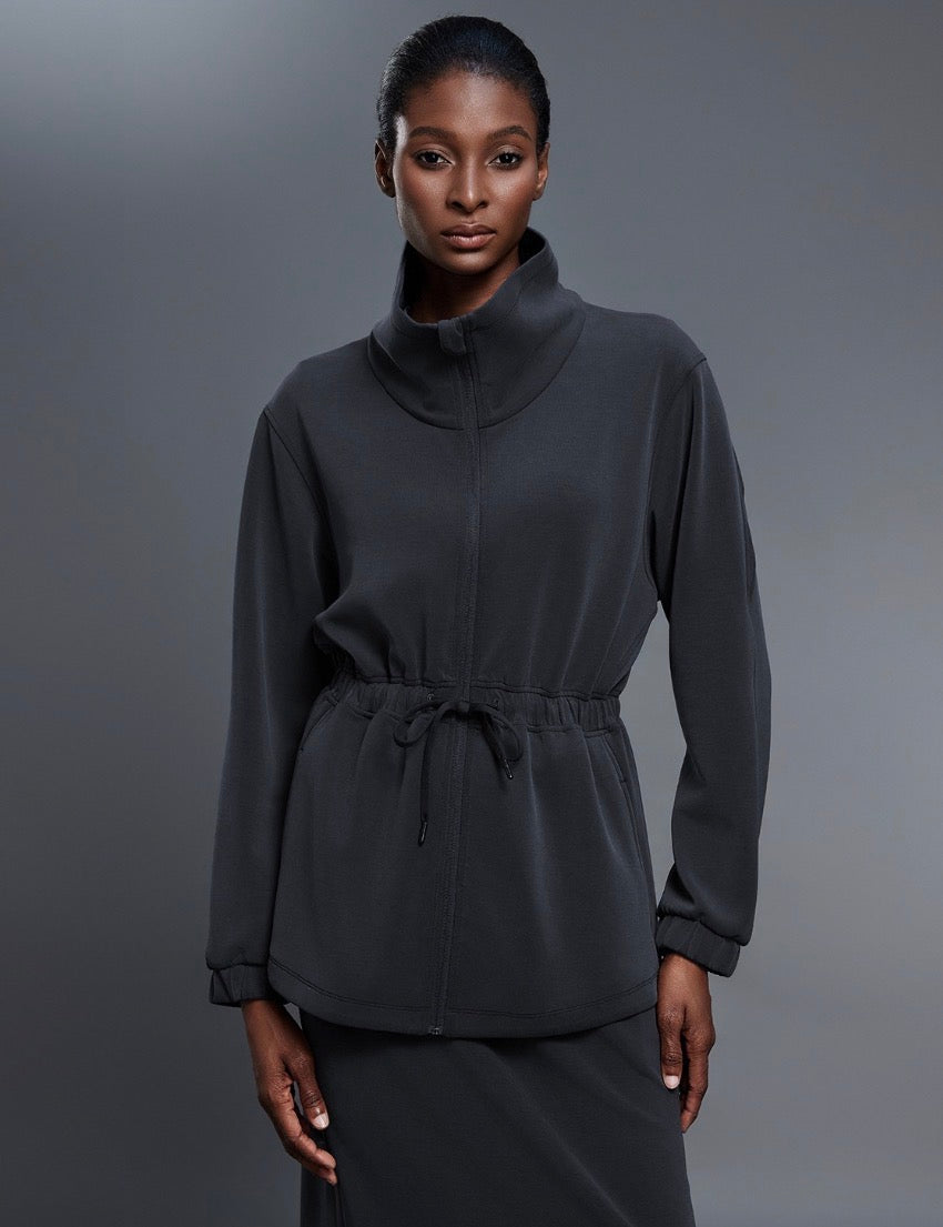 Hélène Fit - WT25137  Funnel Neck Full Zip Elegant Jacket