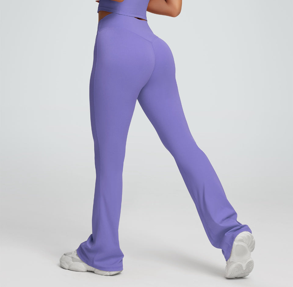 Hèléne Fit - CK5711 High Cross Waist Yoga Flare Pants
