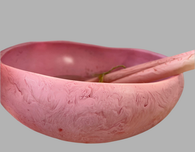 Janine's Resin - Jurrasic Resin Lipped Round Bowl 25cm