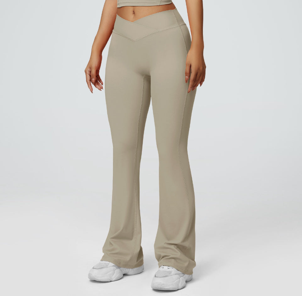 Hèléne Fit - CK5711 High Cross Waist Yoga Flare Pants